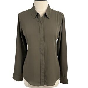 Express Olive Button Down Shirt